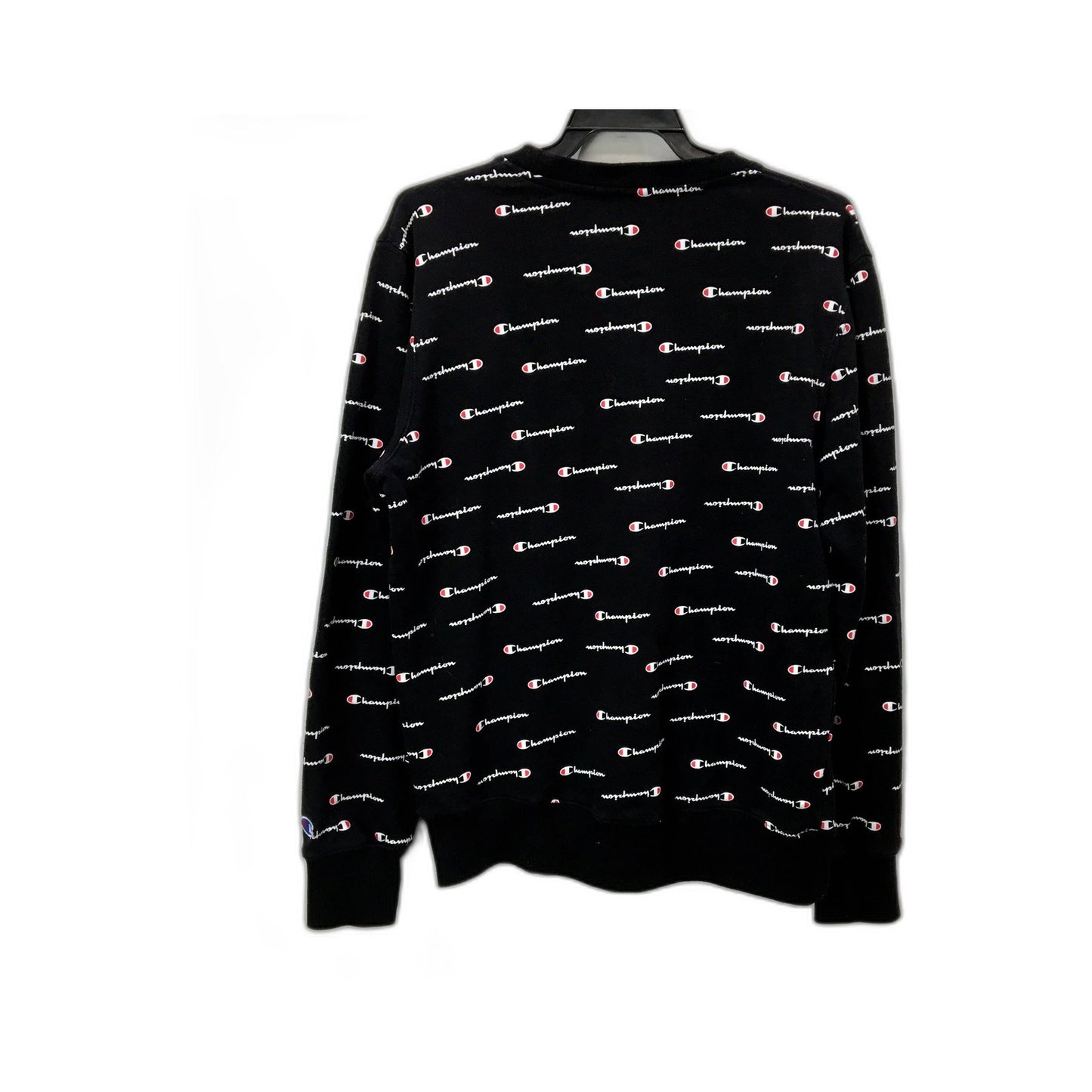 Champion Unisex Pullover Sweatshirt Black Comfortable Cotton Blend Size S