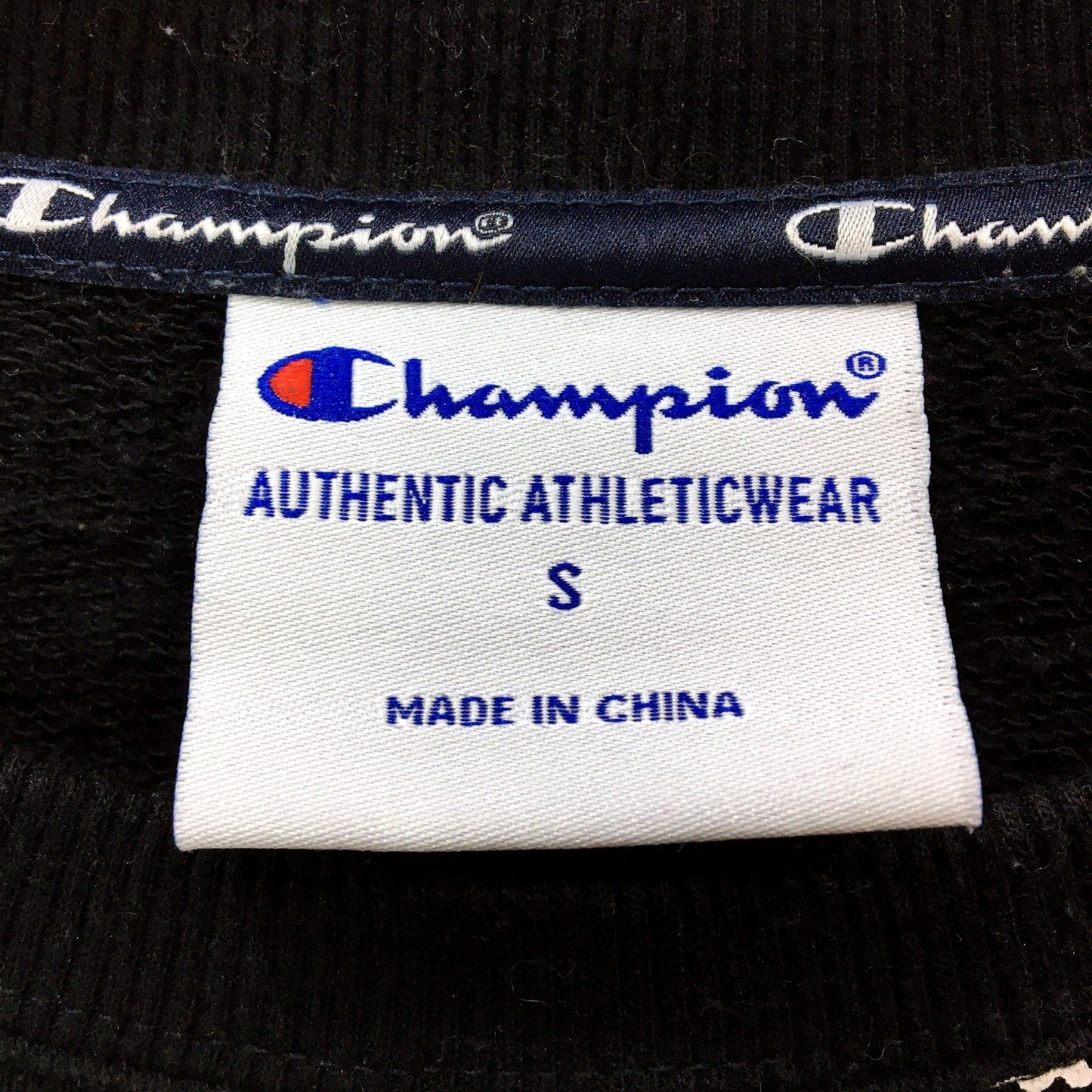 Champion Unisex Pullover Sweatshirt Black Comfortable Cotton Blend Size S