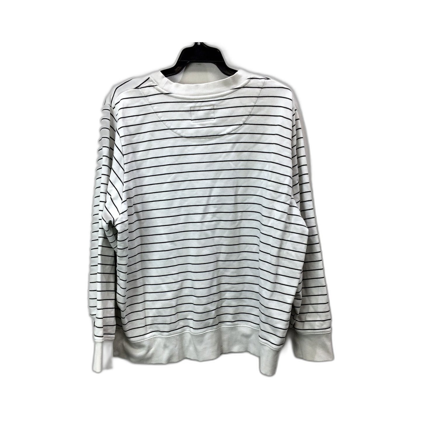 Country Road Womens Striped Pullover Sweatshirt Comfortable Cotton White and