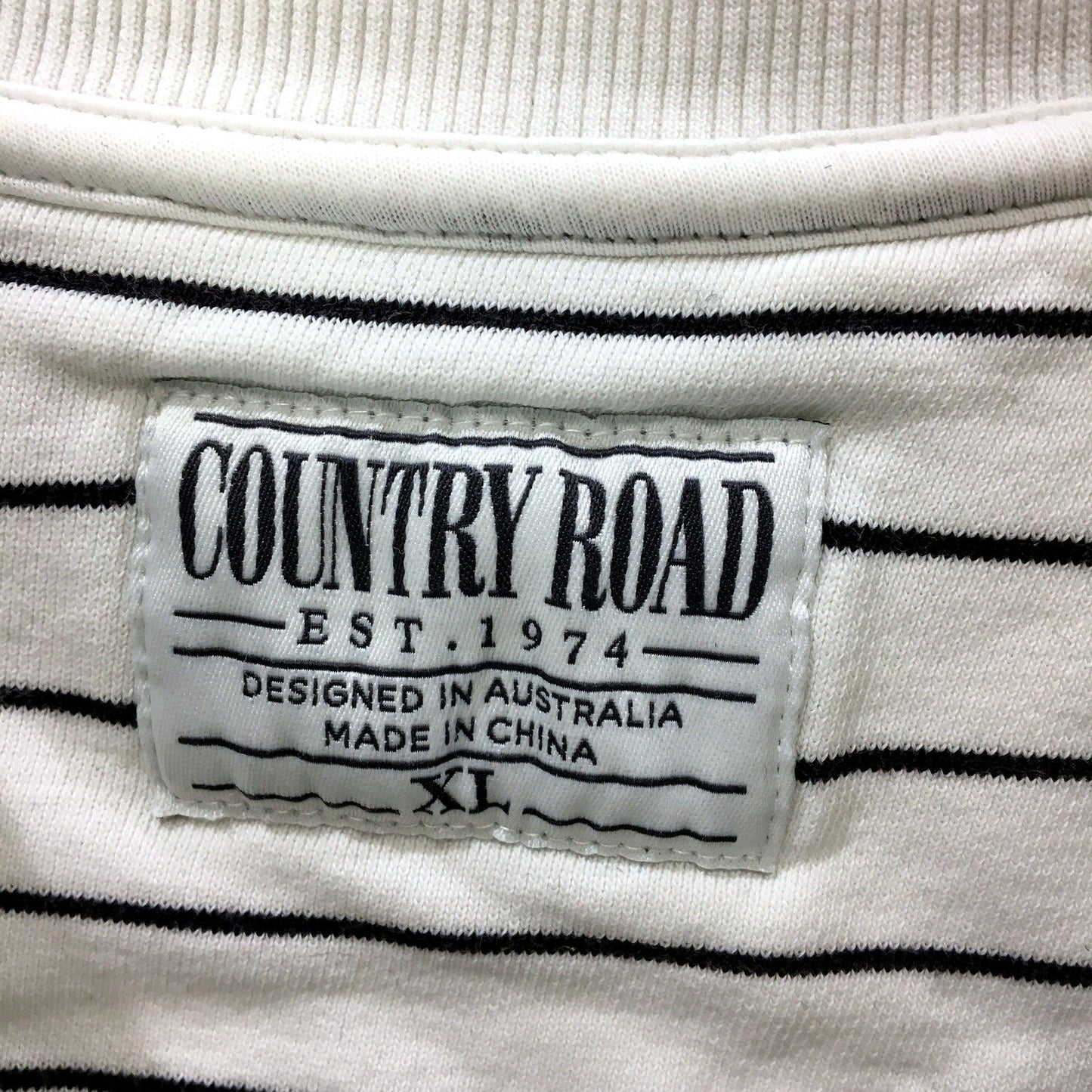 Country Road Womens Striped Pullover Sweatshirt Comfortable Cotton White and