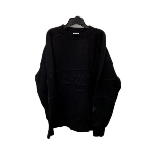 LSKD Mens Oversized Pullover Sweatshirt Black Streetwear Style Size XS