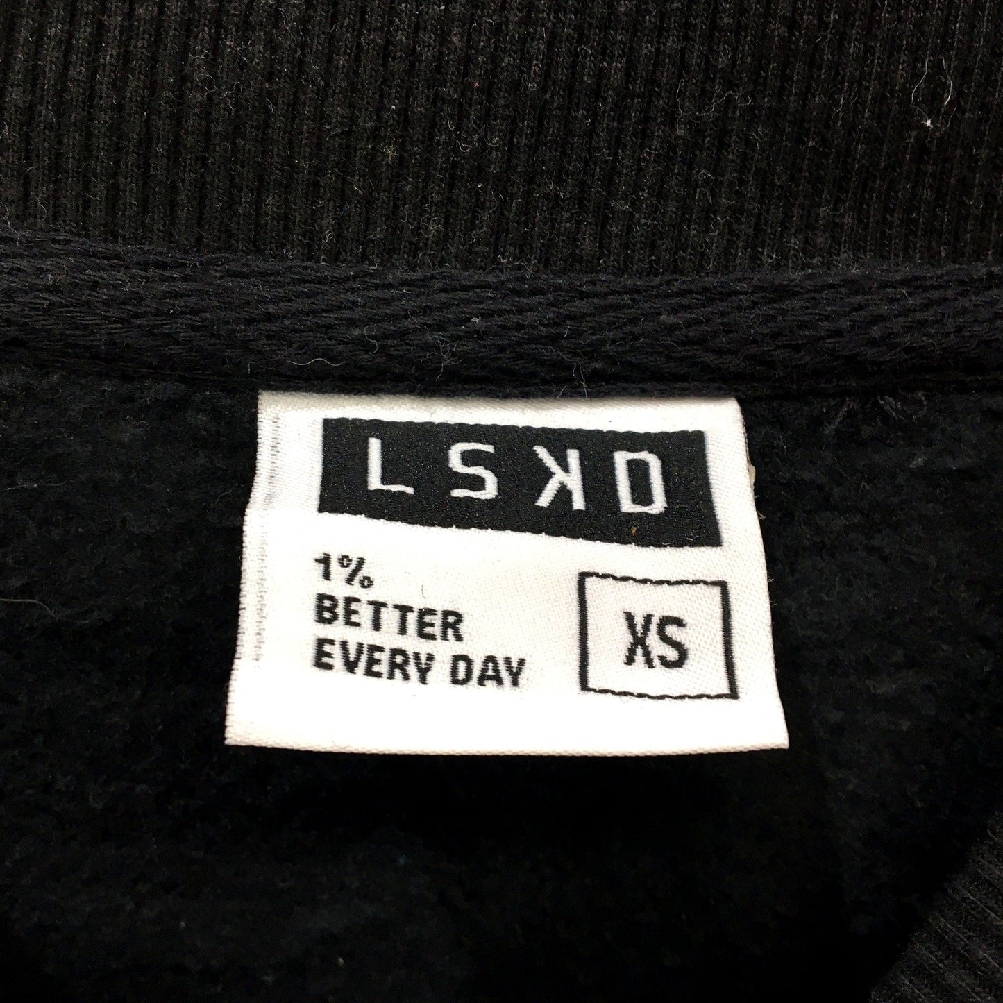 LSKD Mens Oversized Pullover Sweatshirt Black Streetwear Style Size XS