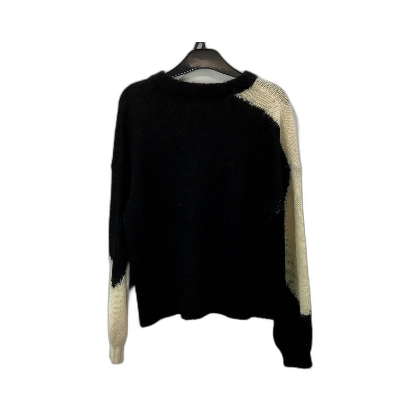 Gorman Womens Colorblock Wool Sweater in Black and Beige, Size 8