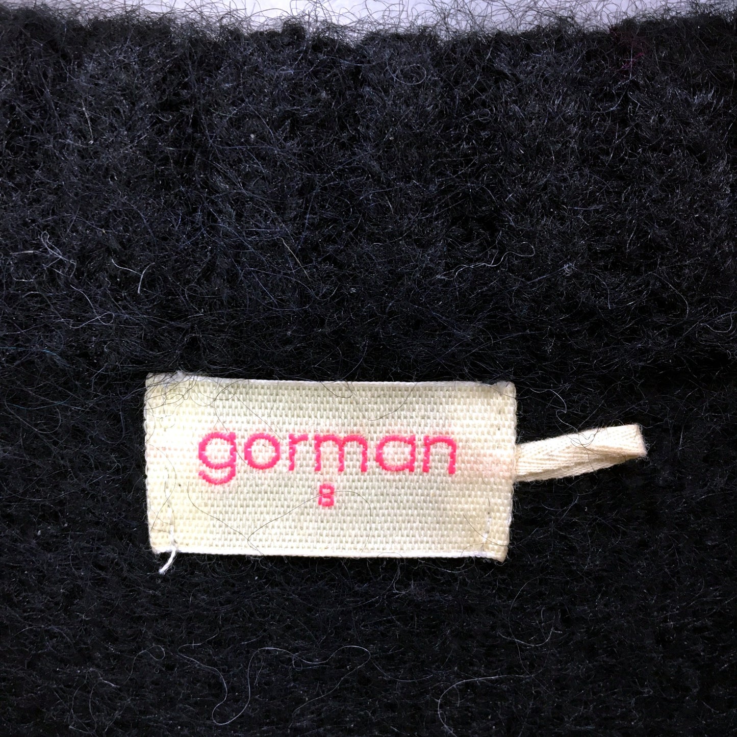 Gorman Womens Colorblock Wool Sweater in Black and Beige, Size 8