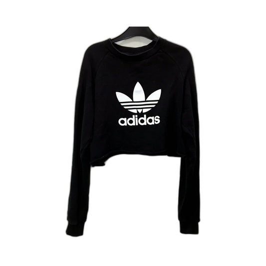 adidas Womens Cropped long-sleeve sweatshirt Cropped Cotton Sz M