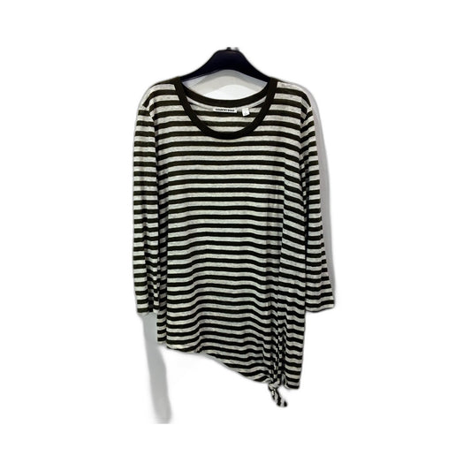 Country Road Long-Sleeve Shirt Womens  Black and White Striped Sz L
