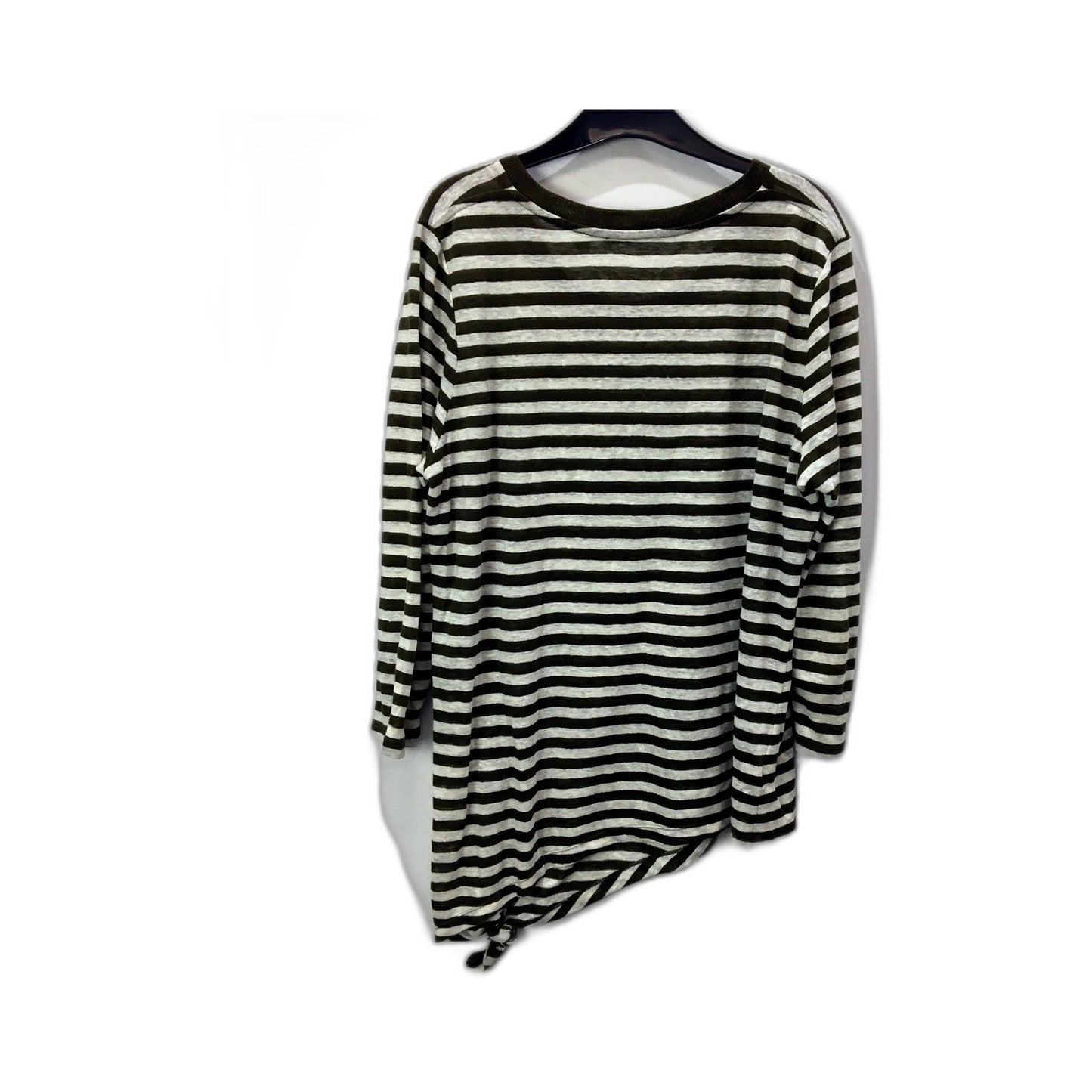 Country Road Long-Sleeve Shirt Womens  Black and White Striped Sz L