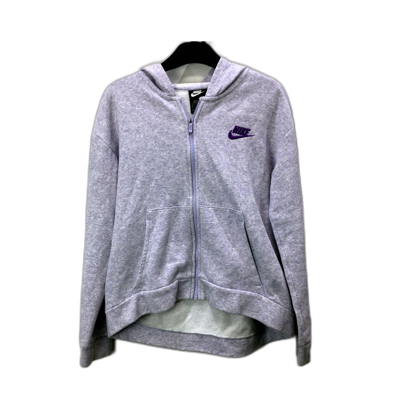 Nike Kids Gray Zip-Up Hooded Jumper Comfortable Soft Cotton Blend Junior XL