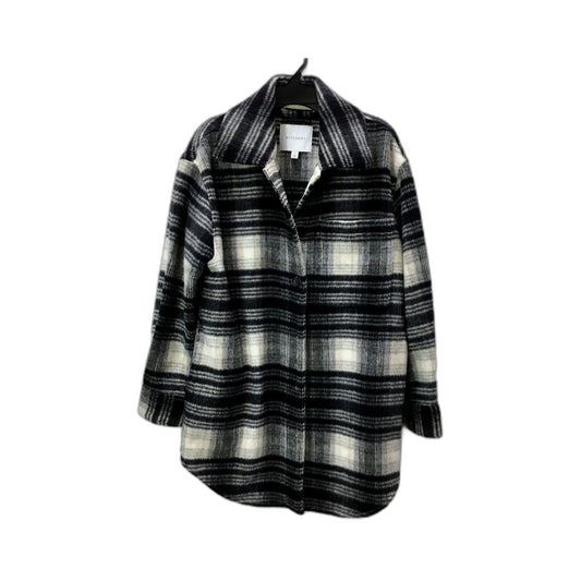 Witchery Womens Plaid Wool Blend Coat Warm Comfortable Multi Color Size 10