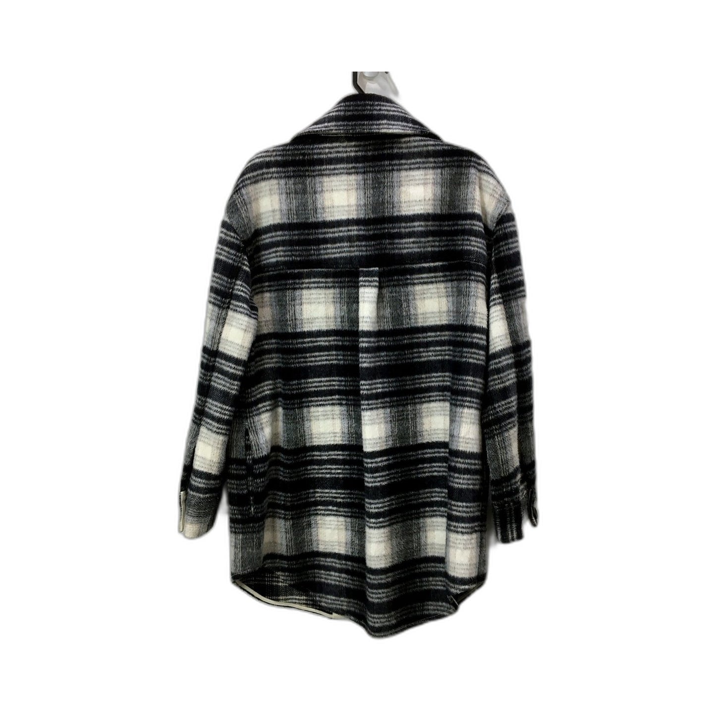 Witchery Womens Plaid Wool Blend Coat Warm Comfortable Multi Color Size 10