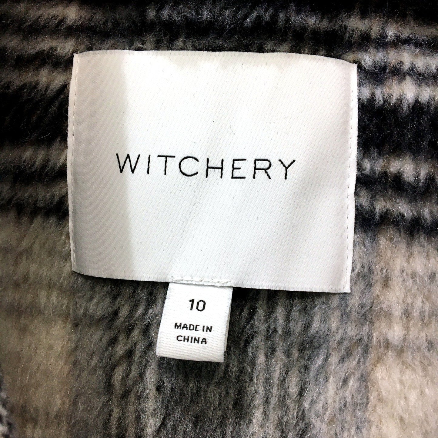Witchery Womens Plaid Wool Blend Coat Warm Comfortable Multi Color Size 10
