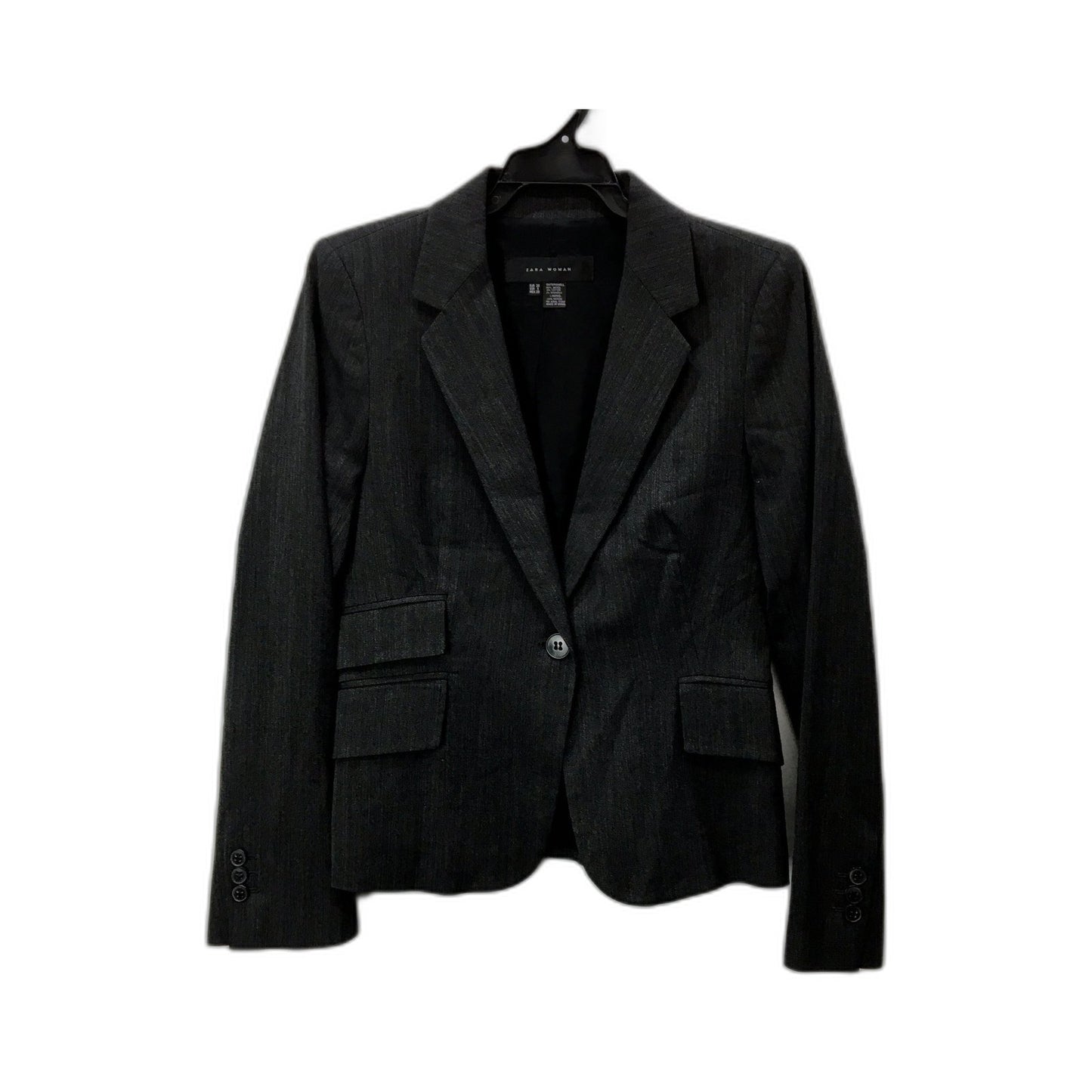 Zara Womens Black Formal Blazer Jacket for Office Wear Size 10
