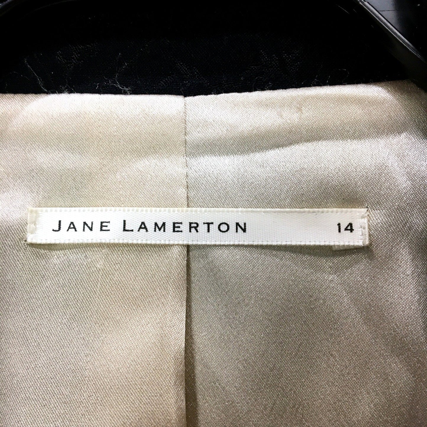 Jane Lamerton Womens Textured Cropped Black Blazer Size 14