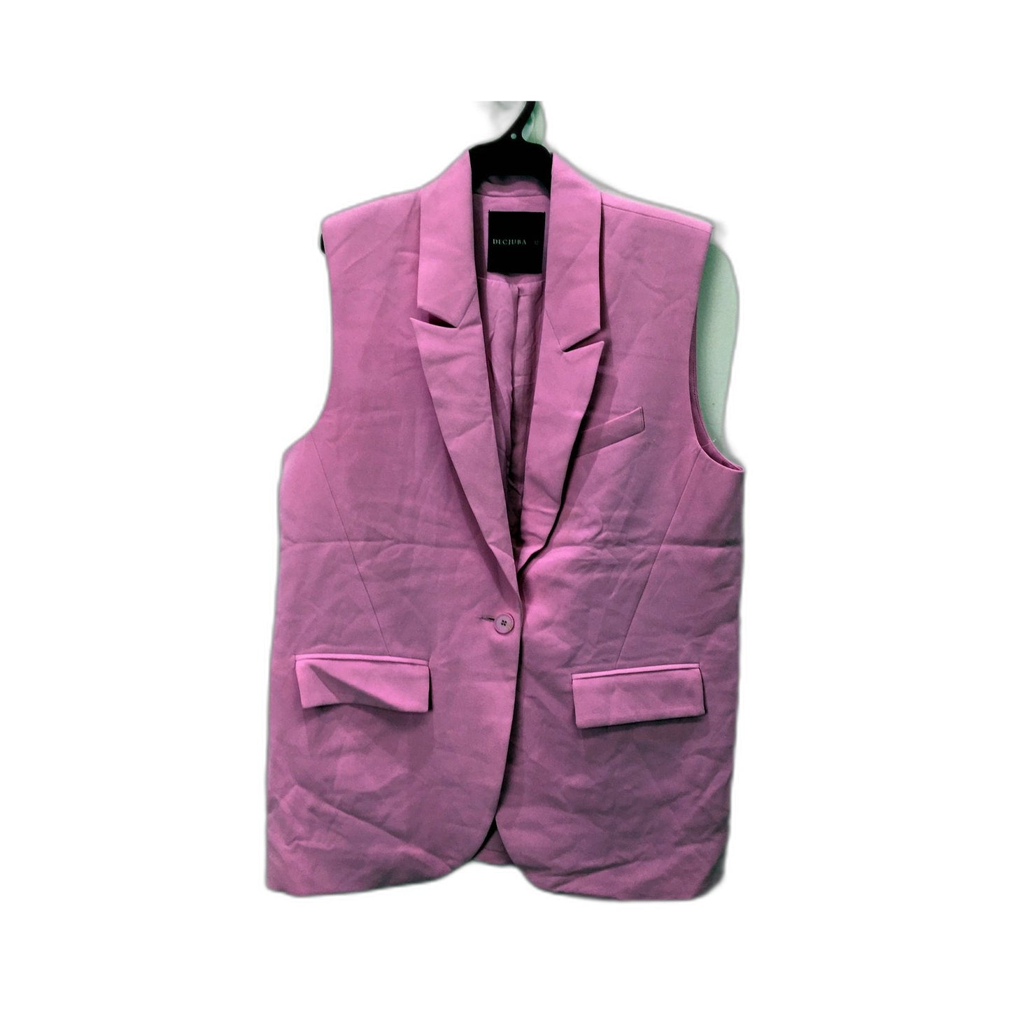 Deciuba Womens Oversized Soft Knit Vest in Pink for Casual Wear Size 12