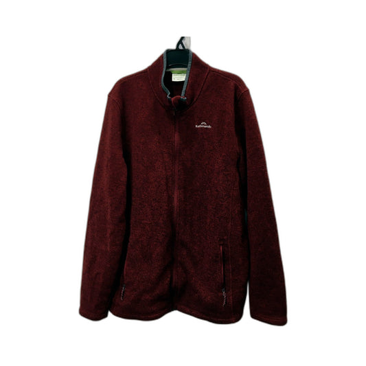 Kathmandu Mens Pullover Fleece Knit Jacket Recycled Polyester Burgundy Size XL
