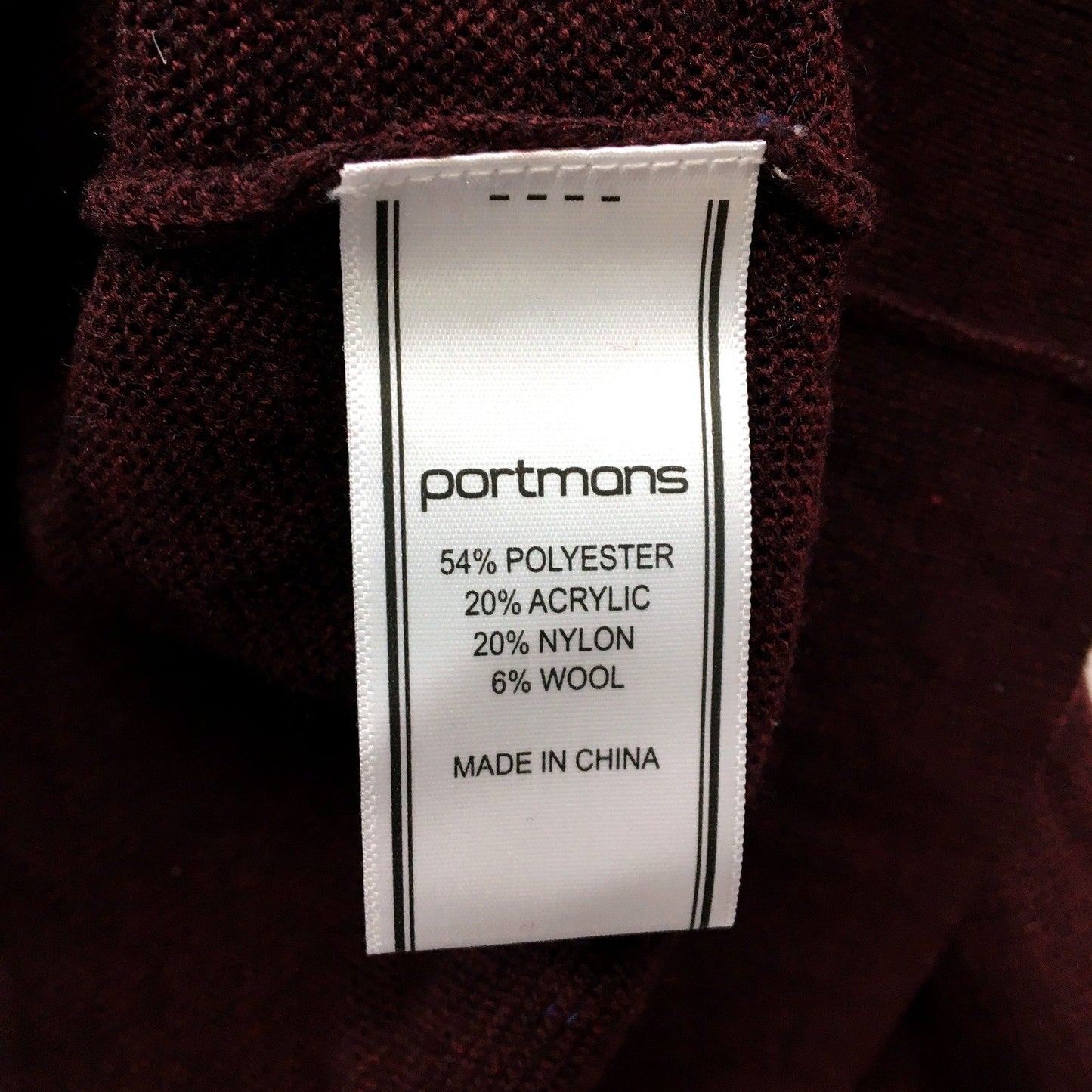 Portmans Womens Burgundy Cardigan Sweater - Soft & Comfortable Size M NEW