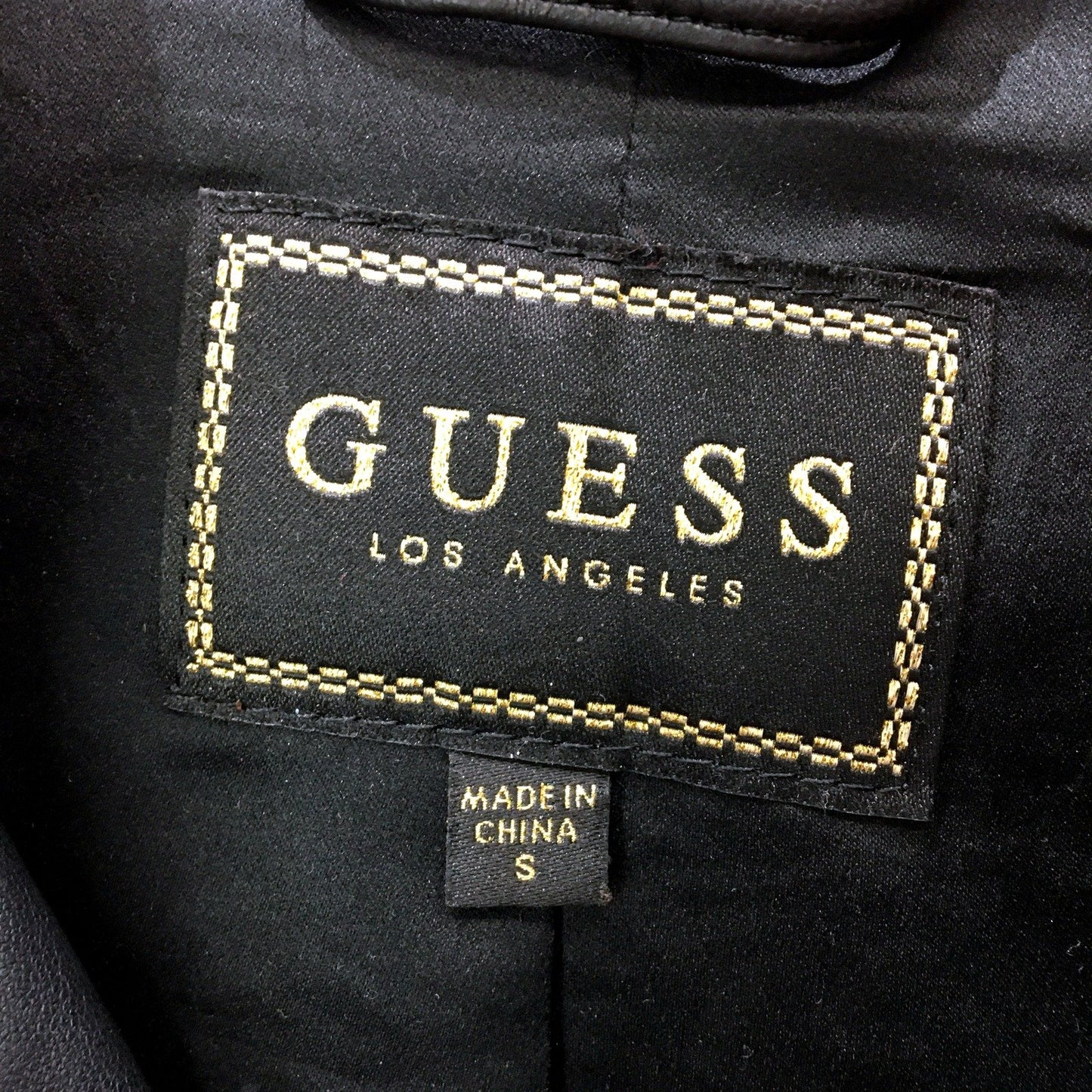 Guess Womens Cropped Faux Leather Jacket in Black for Small Size