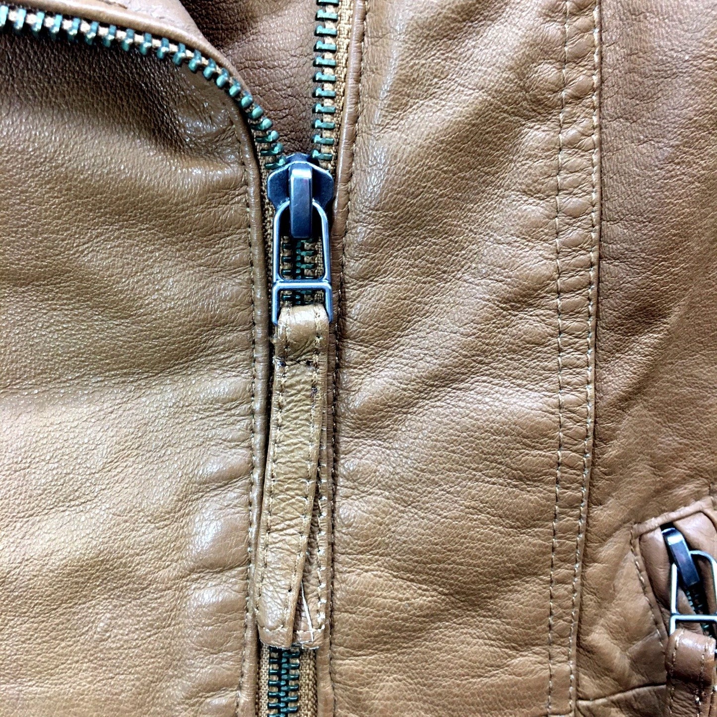Just Jeans Leather Jacket Womens Leather Moto Jacket in Brown, Size 6