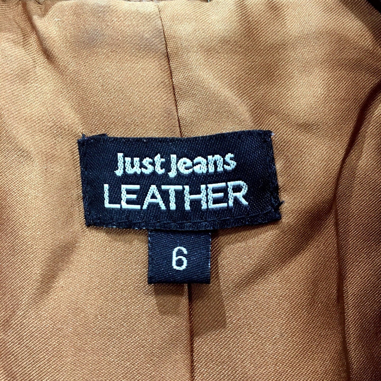 Just Jeans Leather Jacket Womens Leather Moto Jacket in Brown, Size 6