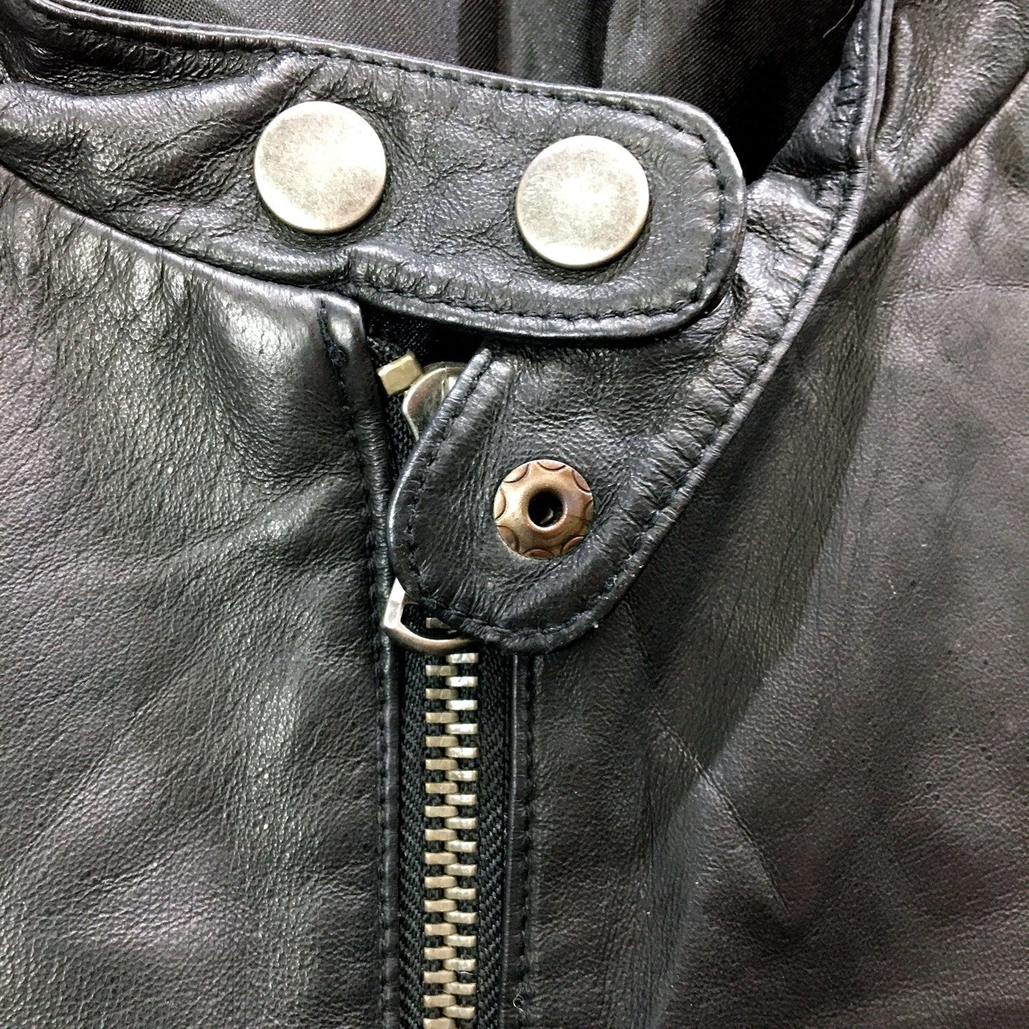 Just Jeans Leather Jacket Womens Moto Jacket in Black, Sz 12