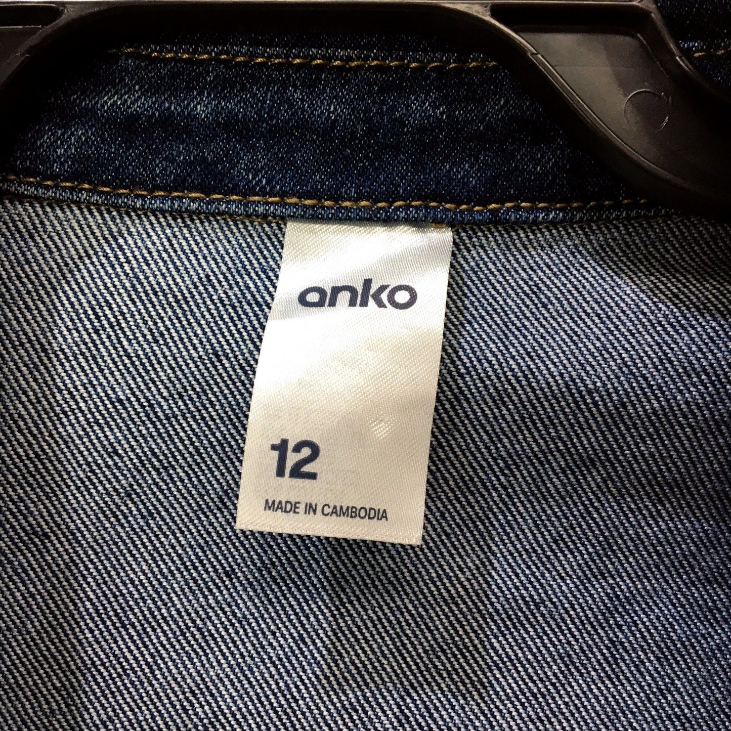 Anko Womens Faded Dark Blue Denim Jacket for Size 12