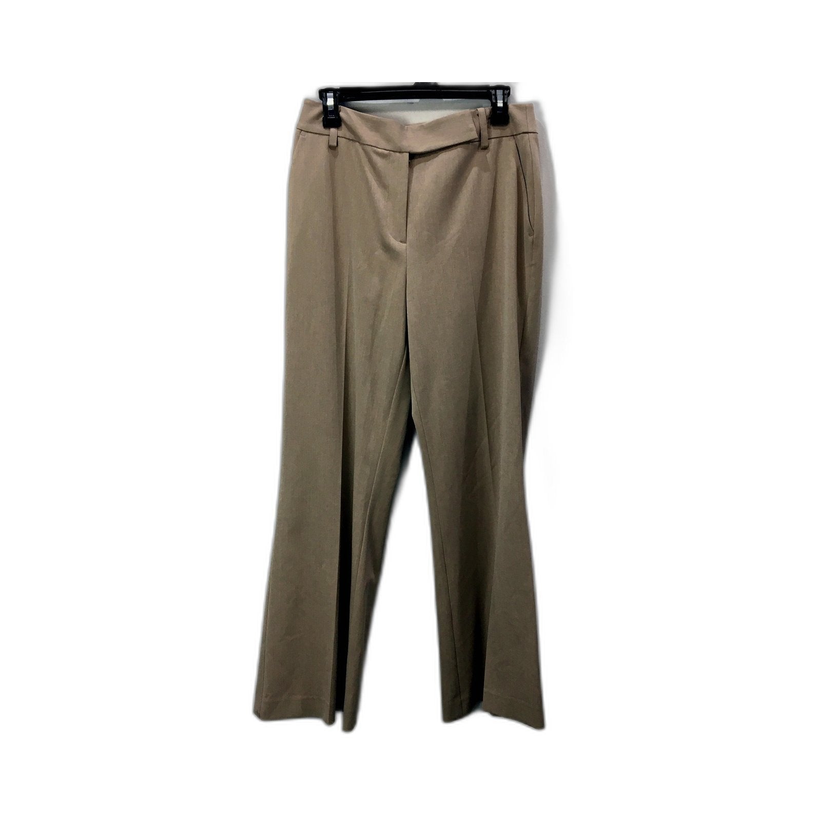 Basque Womens Pleated Front Cotton Dress Pants Beige Slacks Size 10 NE