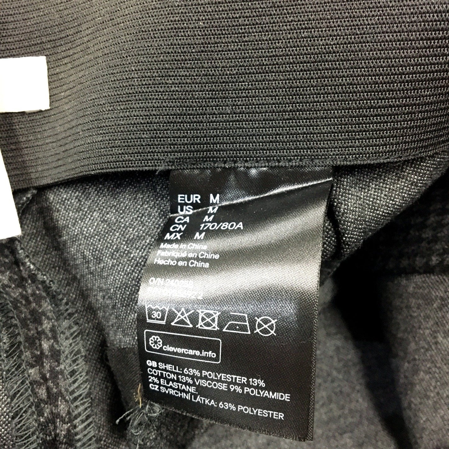 H&M Womens Plaid Dress Pants in Black - Comfortable Size M NEW