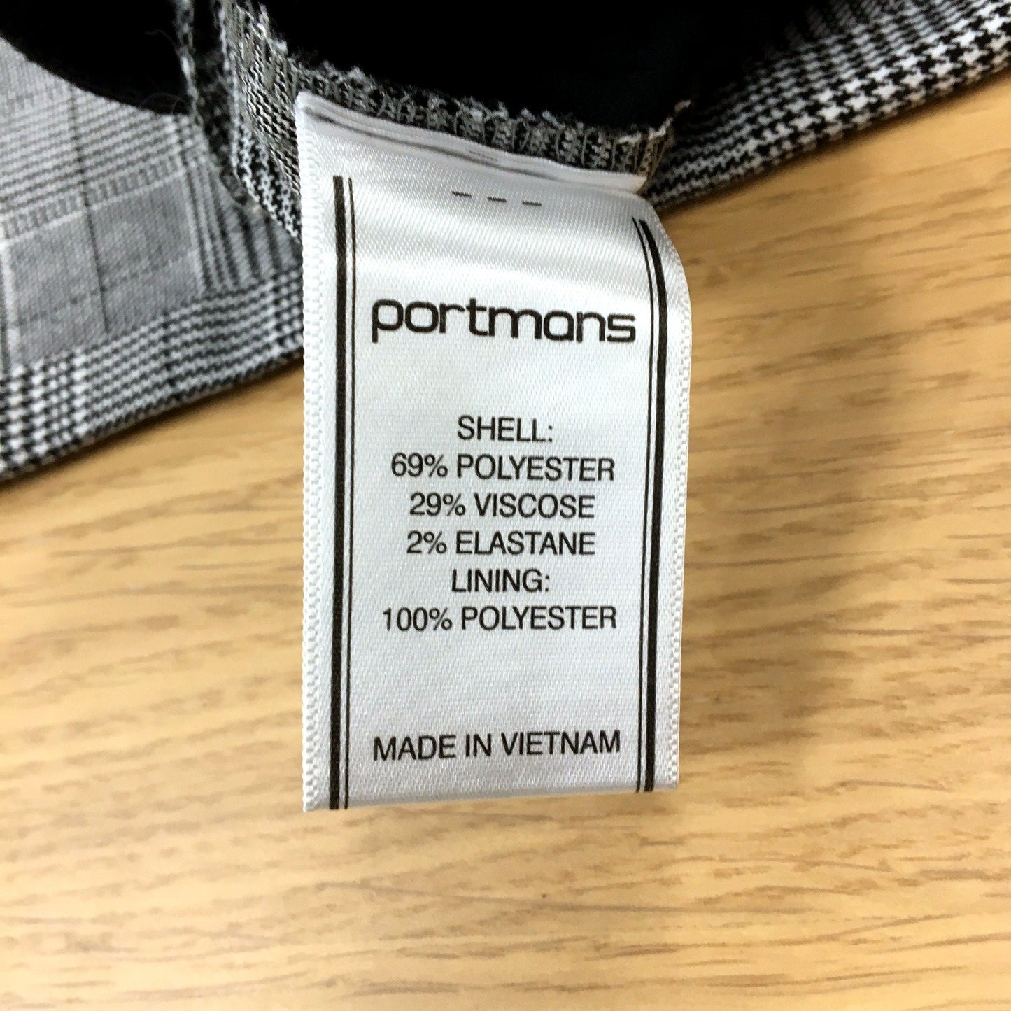 Portmans Womens Plaid Dress Pants Black and White Comfortable Office Size 6