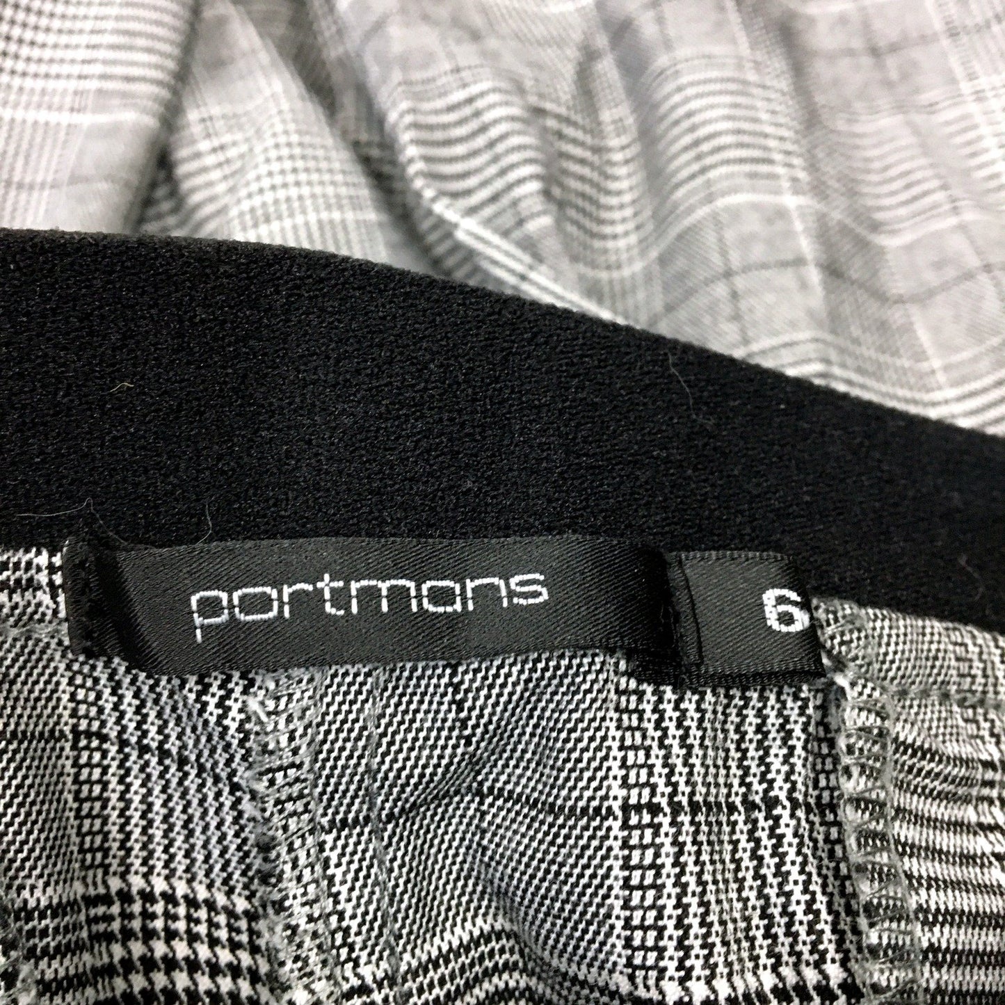 Portmans Womens Plaid Dress Pants Black and White Comfortable Office Size 6