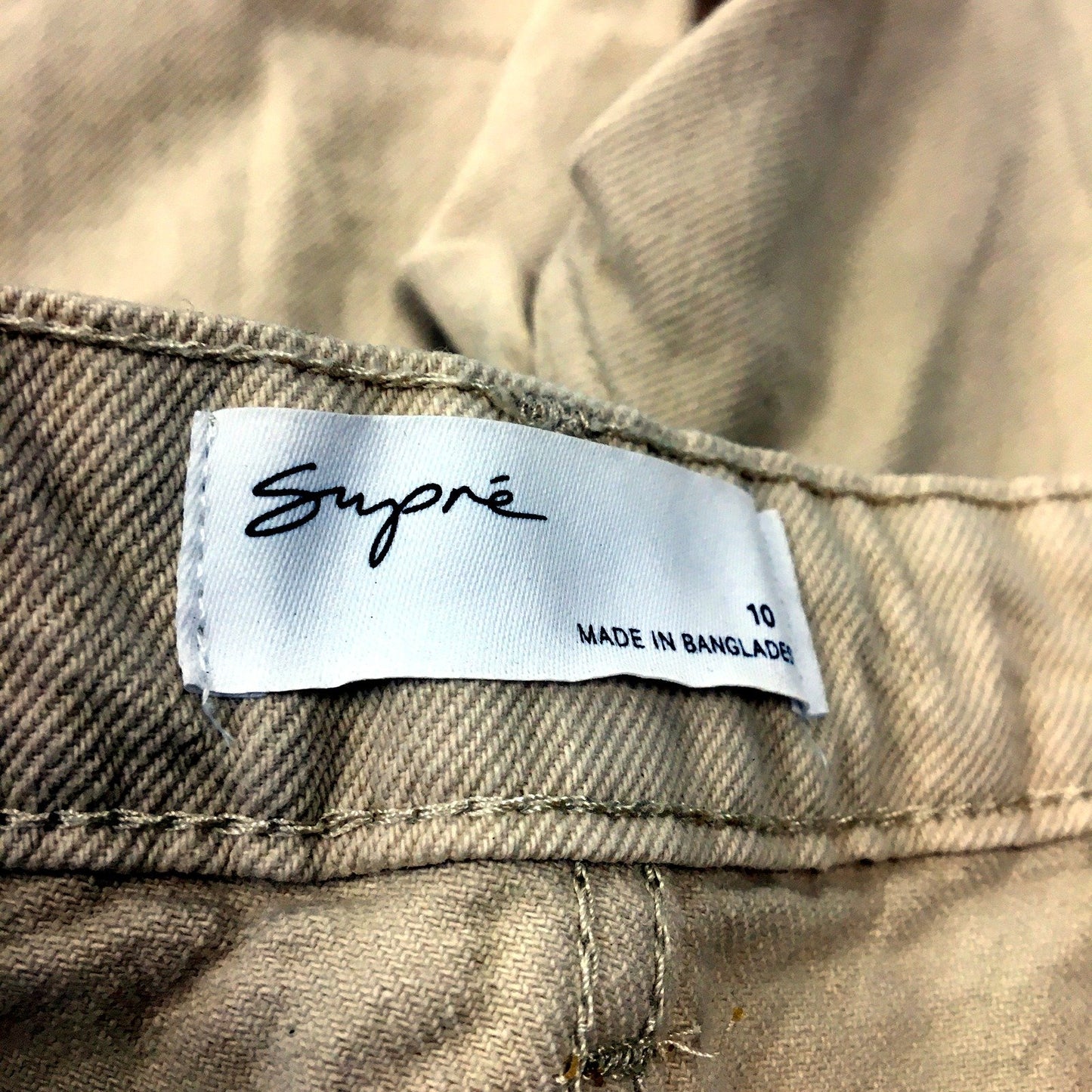 Supre Womens Cropped Jeans Cropped Distressed Beige Jeans - Size 10