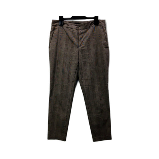 Zara Womens Pleated Brown Plaid Dress Pants Size 8 NEW