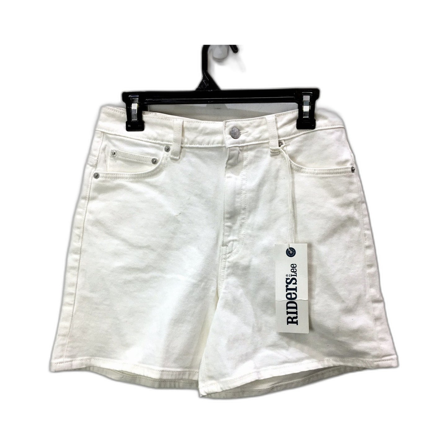 Riders Hi Wide Short Womens by Lee Hi Wide Cotton Shorts Bright Ecru Sz 10 NEW