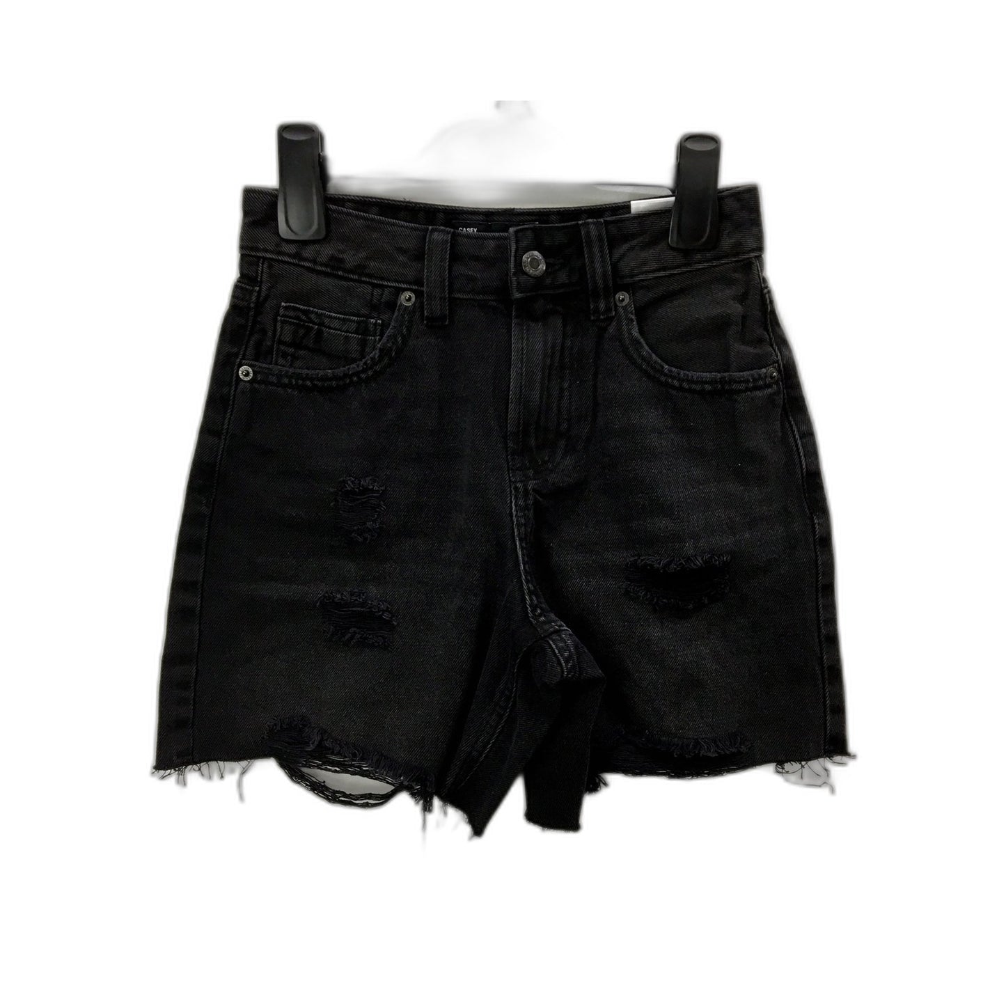 Jay Jays Womens Black Denim Shorts with Frayed Hem in Size 4 NEW