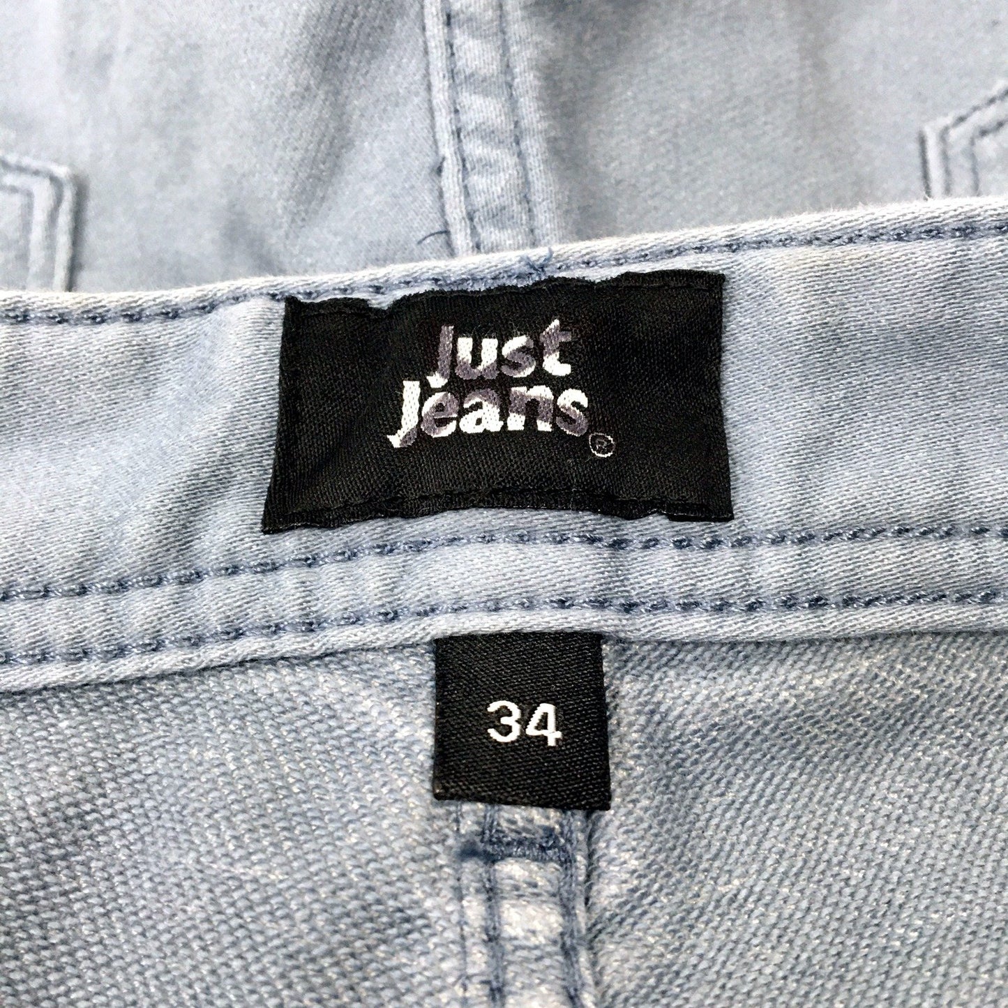 Just Jeans Mens Blue Denim Shorts with Elastic Waist, Comfortable Size 34 NEW