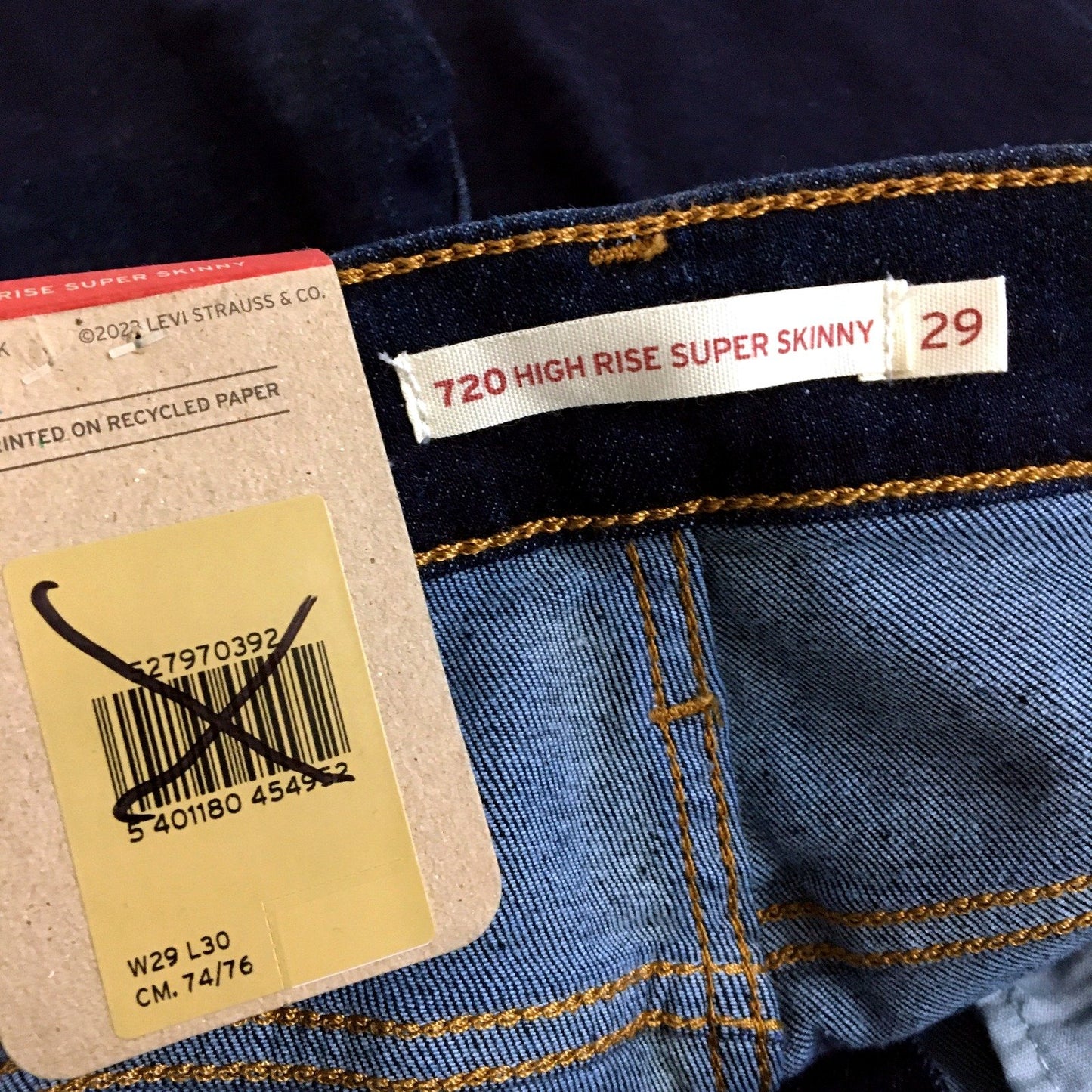 Levi's Womens High Rise Super Skinny Jeans 720 High Rise Super Skinny Dark NEW