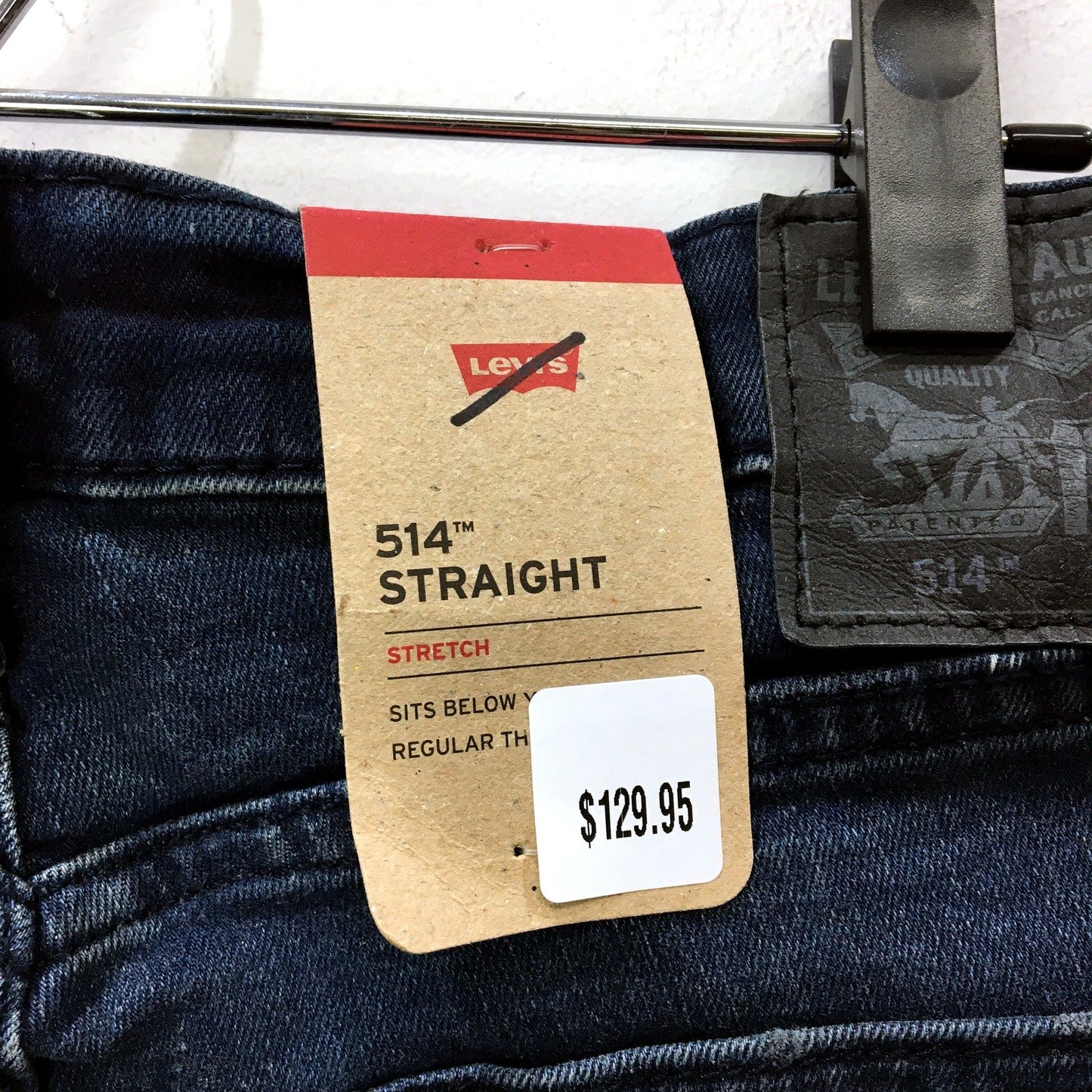 Levi's Mens 514 Straight Leg Jeans Dark Blue Stretch Denim 33 x 30 NEW