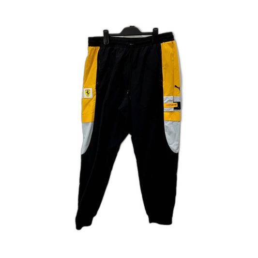 Puma Mens Reflective Sweatpants Black and Yellow with Drawstring Waist Size L