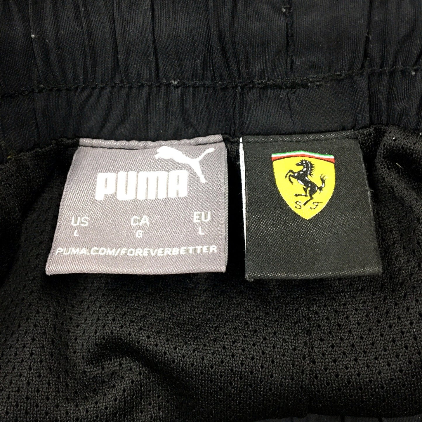 Puma Mens Reflective Sweatpants Black and Yellow with Drawstring Waist Size L