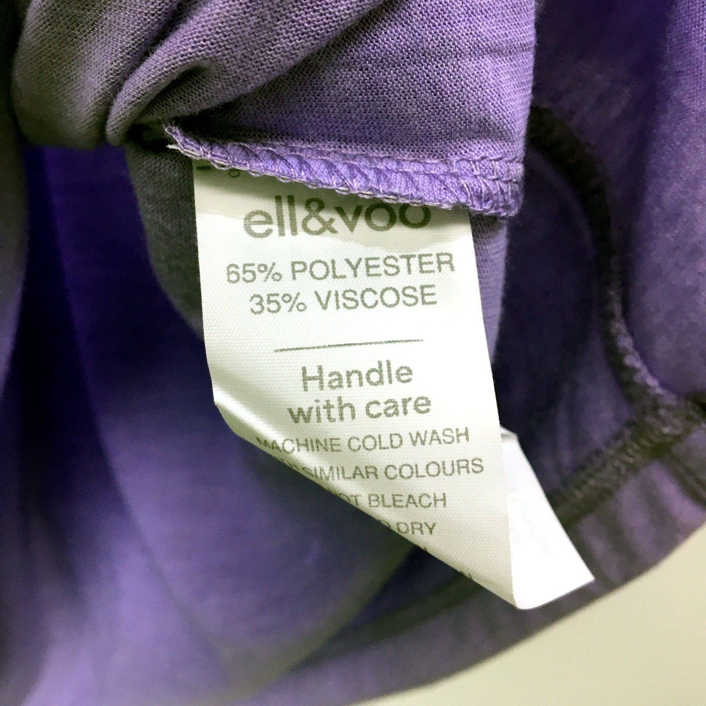 Ell & Voo Womens Soft Comfortable Purple T-Shirt for Everyday Wear Size 12