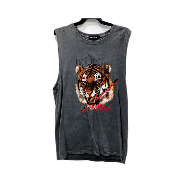Beau Hudson Mens Sleeveless Tank Top Gray Comfortable Soft Cotton Size Medium