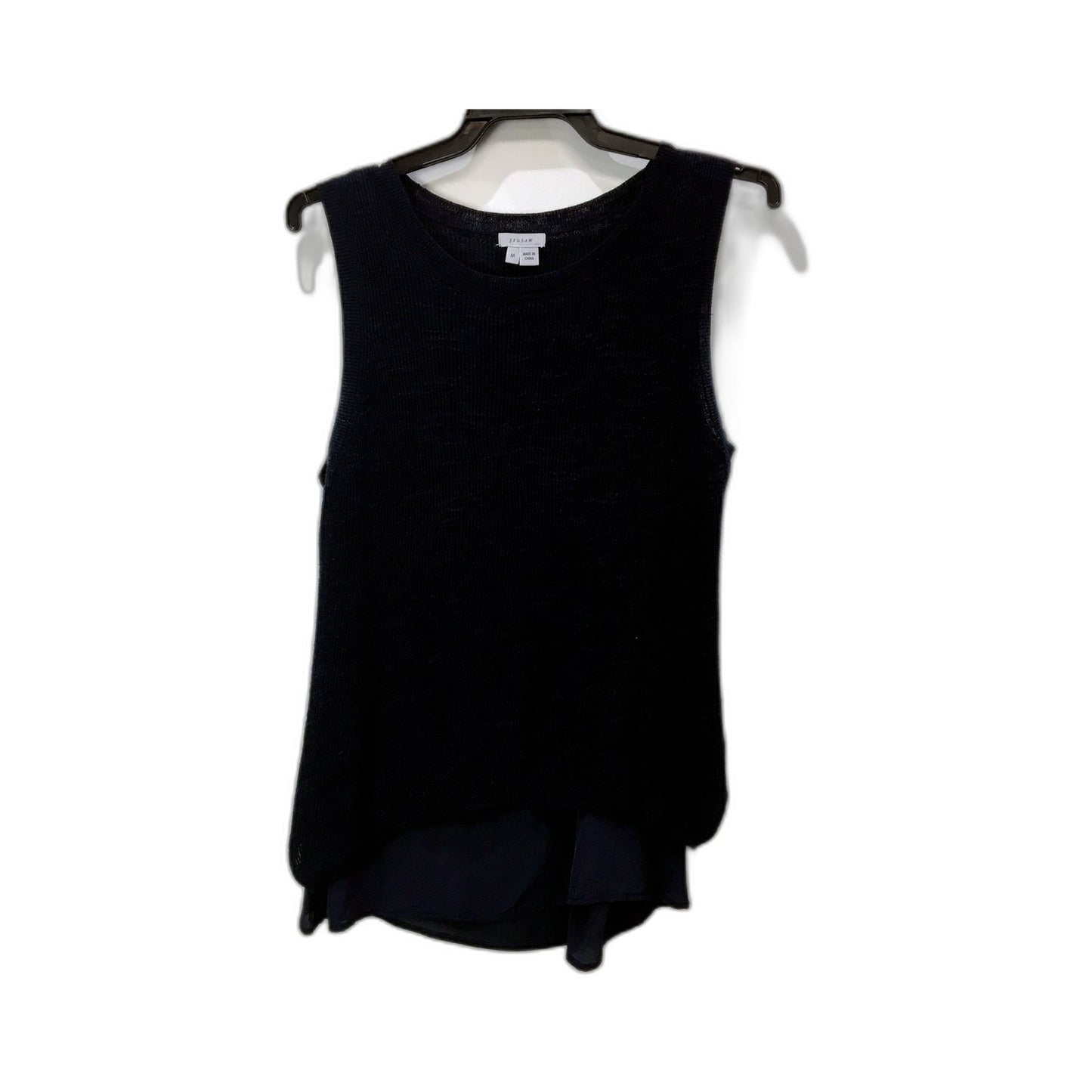 Jigsaw Womens Sleeveless Top Layered Silk Slip Linen Cotton Blend Top Sz M
