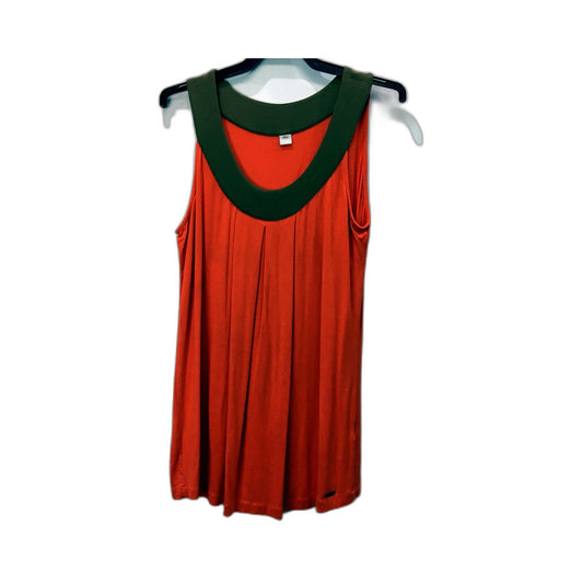 S.Oliver Womens Tank Top Comfortable Cotton Blend Orange Brown Size 12