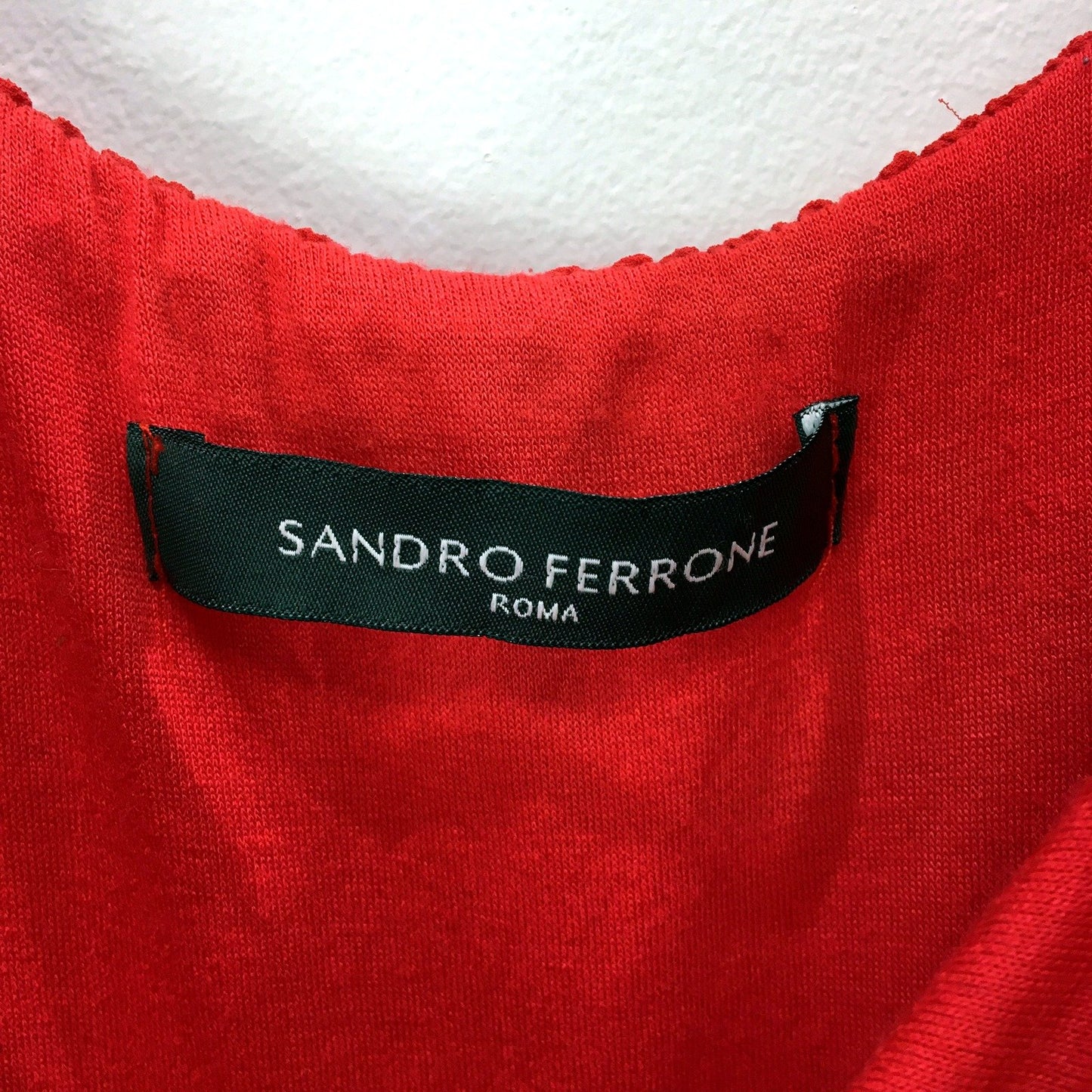 Sandro Ferrone Womens Cotton Pullover Blouse in Red, Size Medium