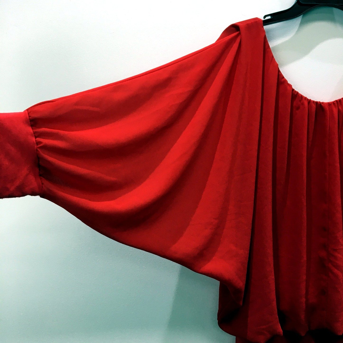 Sandro Ferrone Womens Cotton Pullover Blouse in Red, Size Medium