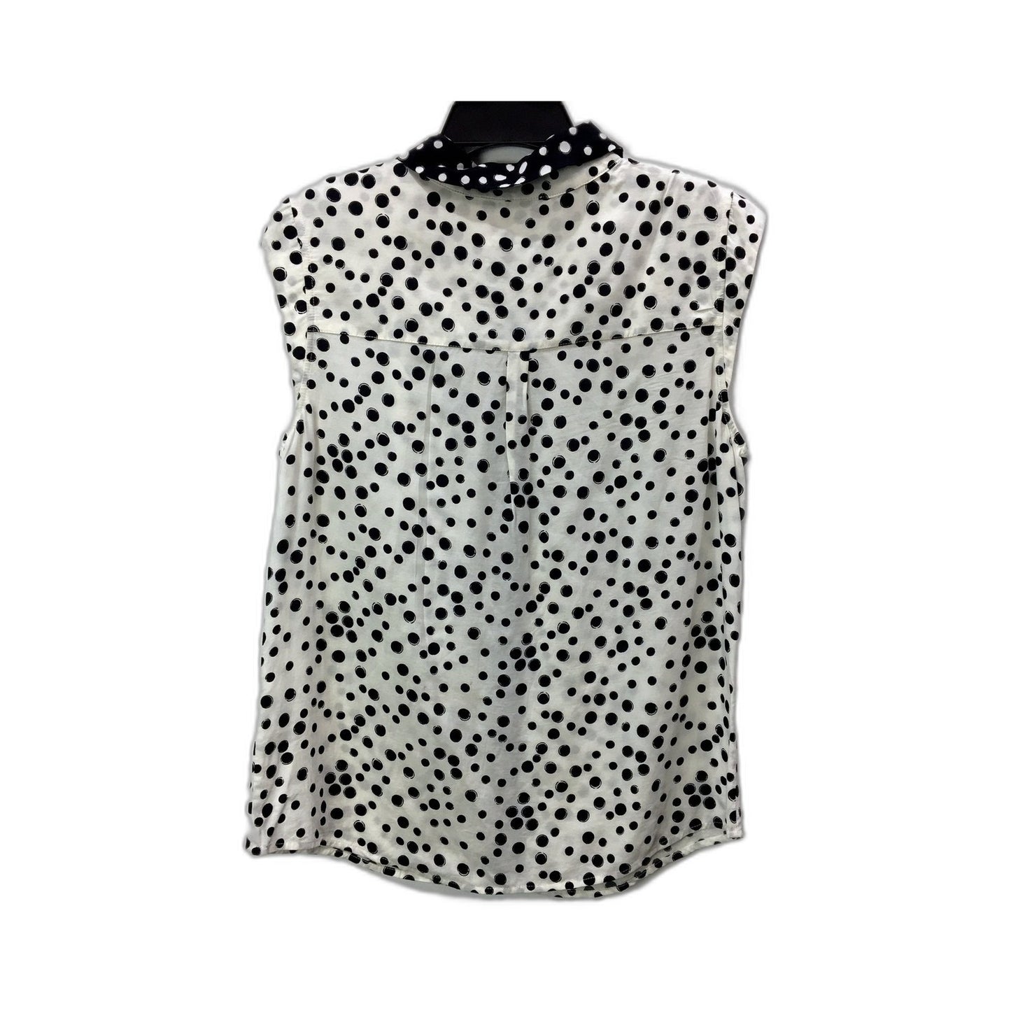 Marcs Womens Polka Dot Blouse Button Up Viscose Soft Black White Sz 10