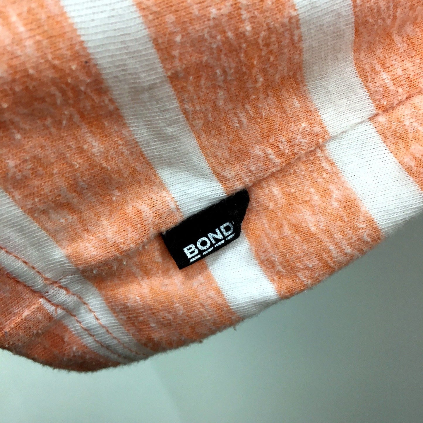 Bonds Womens Striped T-Shirt Orange White Comfortable Cotton Blend Size M