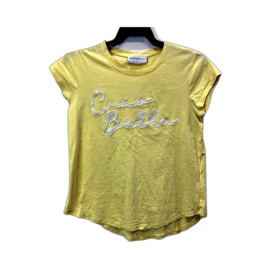 Decjuba Kids Girls Soft Cotton Yellow Graphic T-Shirt for Small Size