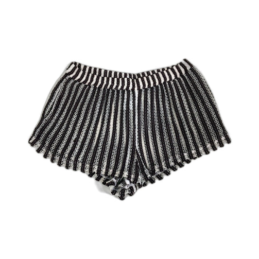 Cotton On Body Womens Netted Knit Shorts Brown and White Striped Size Small