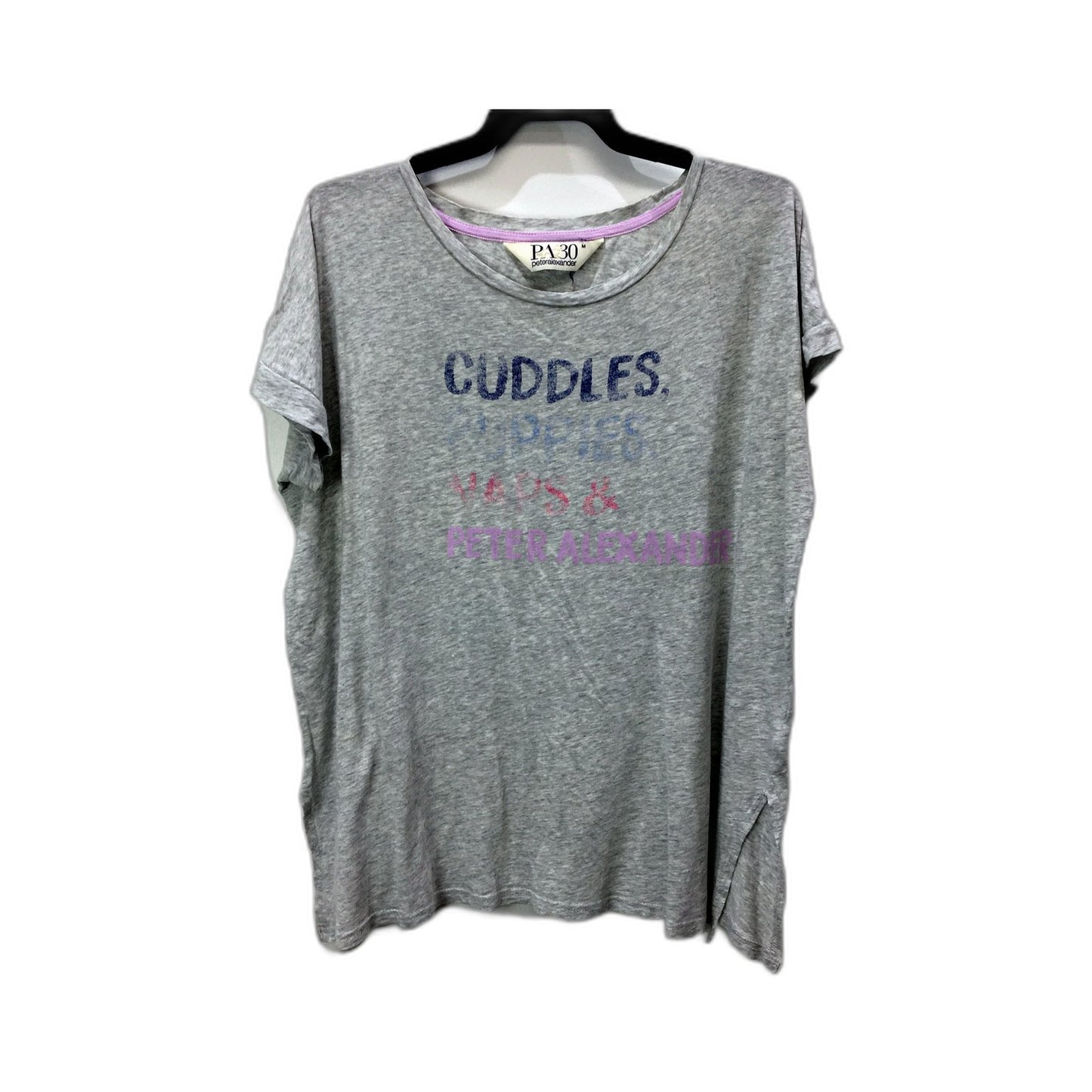 Peter Alexander Womens Sleep T-Shirt Cozy Casual Style Gray Size Medium