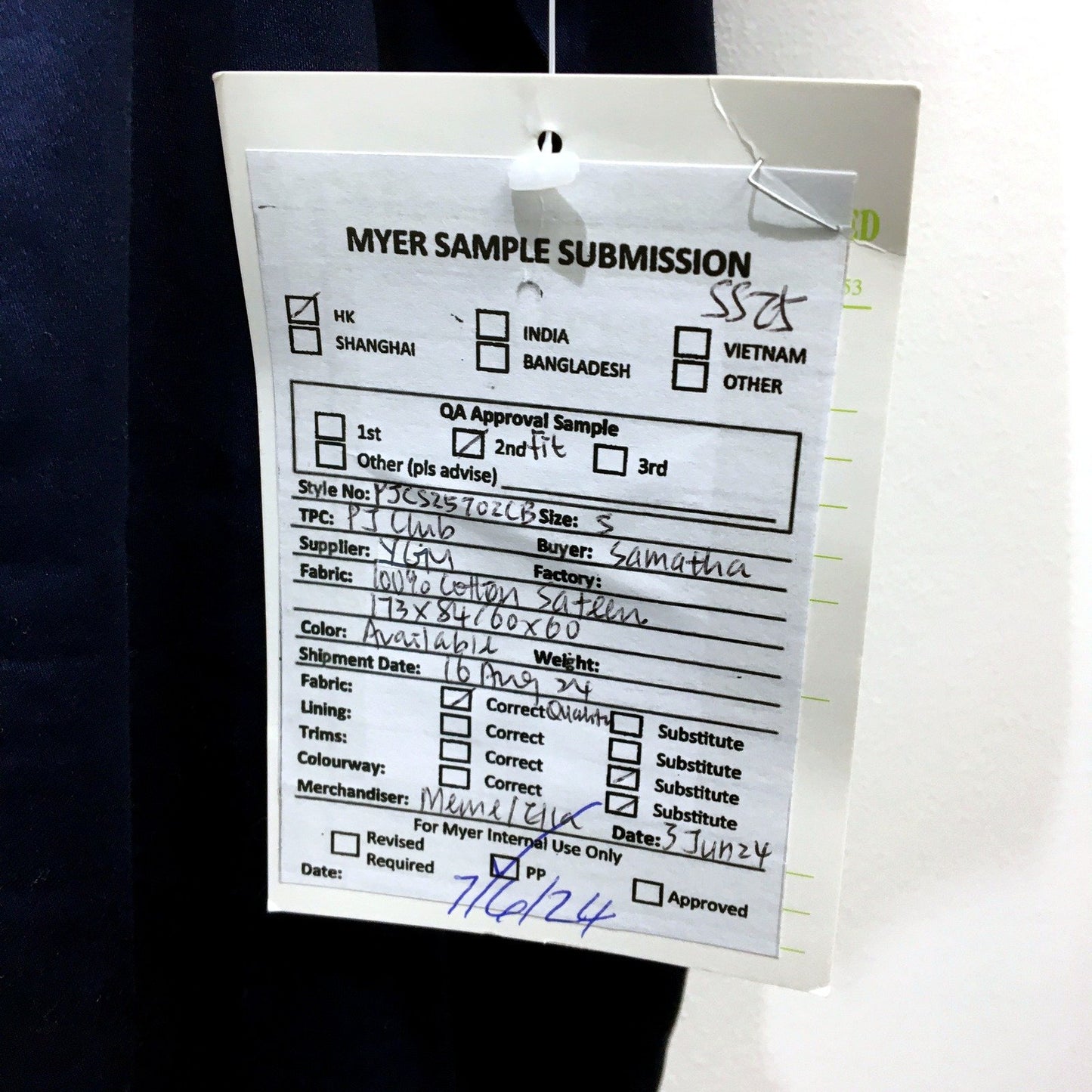 Myers Womens Pajama Long Shirt Navy Blue Contrast Piping Sleepwear Size S NEW